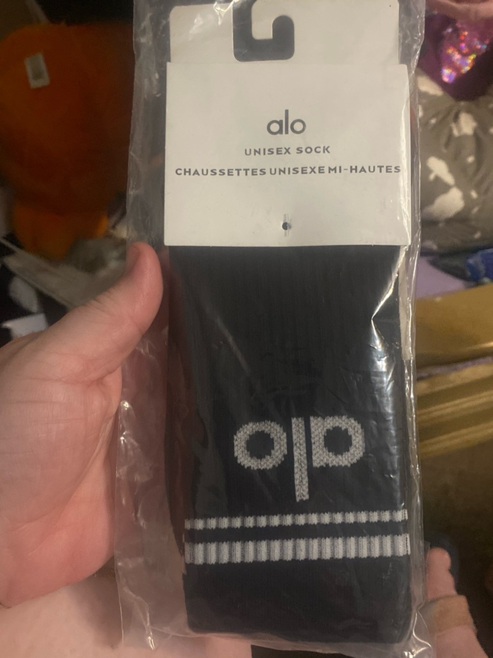 ALO Yoga Black and White Crew Socks
